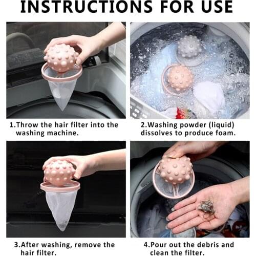 1Pcs 3Colors Washing Machine Filter Cleaning Balls Bag Laundry Ball Laundry Supplies Dirty Fiber Collector