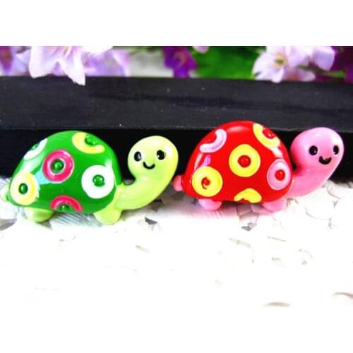 10pcs/lot 32*16mm DIY resin cabochons accessories kawaii flat back resin cartoon turtle