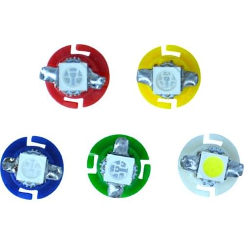 100X T5 B8.4D LED 5050 1 SMD B8.4 8.4D Dashboard Licence Plate Wedge Light Car Bulb White Red Blue Yellow Green 5 Colors DC 12V
