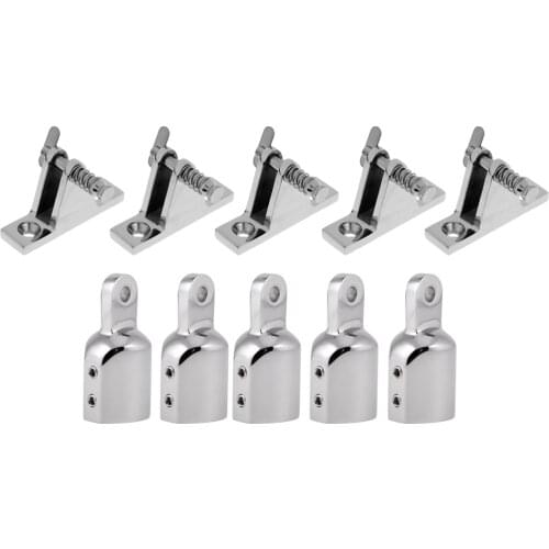 10X 316 Stainless Steel Eye End Cap Pipe 90 Degree Boat Deck Hinge Mount