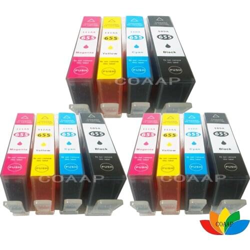 12 pack Compatible HP655 HP 655 XL ink cartridge deskjet 3525 4615 4625 5525 6525 with chips
