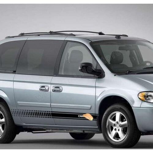 2 Pcs Car Sports Long Stripe Sticker for Dodge Caravan Graphics Vinyl Film Decals Car Side Stickers Auto Accessories