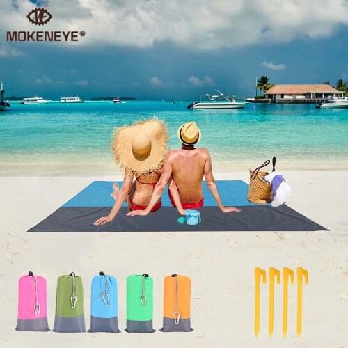 2x2.1m Camping Mat Waterproof Pocket Beach Blanket Folding Portable Lightweight Mat Outdoor Picnic Mat Sand Beach Mats