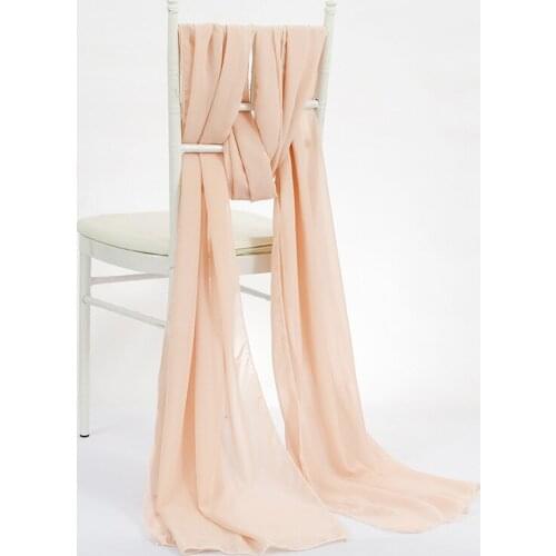 48cm*300cm Wedding Events Decoration Chiffon Chair Sashes For Party Christmas hotel Chair Decoration Supplies