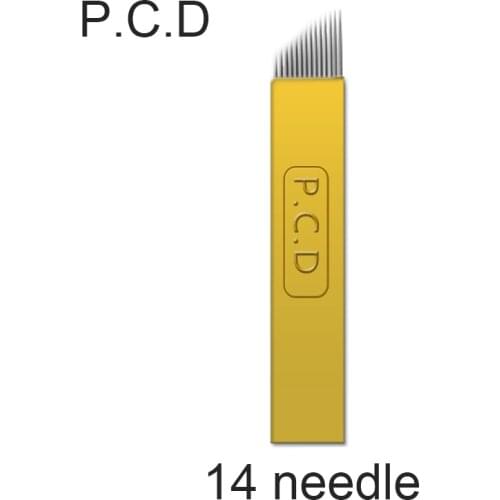 50/100 pcs PCD Lamina Tebori Microblading 12Pin 14 Pin Hard Blades for Permanent Makeup Tattoo Needles For 3D Eyebrow Manual Pen