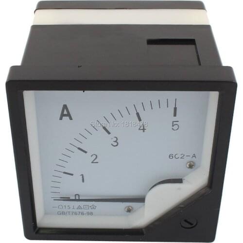 6C2 DC0-5A Measuring Tool Rectangle Panel Analog Meter Amperemeter 80*80mm