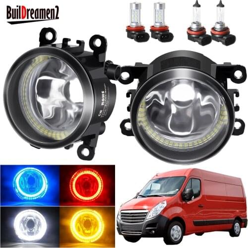 Angel Eye Fog Light Assembly For Opel Movano 2000-2010 Car 20W Front Bumper Fog Light with Halo Ring Daytime Running Lamp 12V