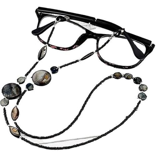 Fashion Reading Glasses Chain For Women Shell Beads Sunglasses Cords Beaded Eyeglass Lanyard Hold Straps Black Eyewear Retainer