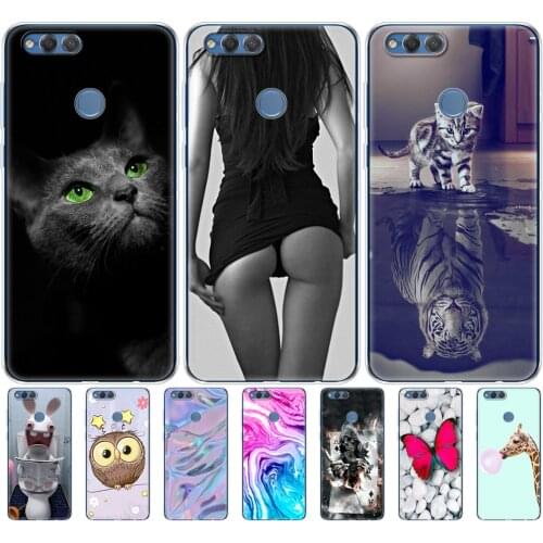 Silicone phone Case For huawei honor 7X cases cover soft TPU Phone Back cover full 360 Protective new design pop
