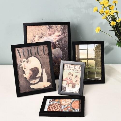5/6/7/8/10in Nordic Style Picture Frame Black Color Photo Frames Desktop Ornament Bedroom Table Decor Home Decor Cadre Photo