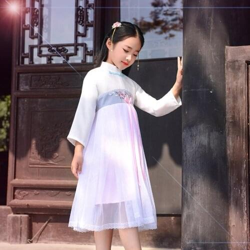 H2539 Girls Cosplay Costumes Student Dance Performance Clothes Halloween Party Kids Chinese Ancient Fairy Hanfu Princess Dress
