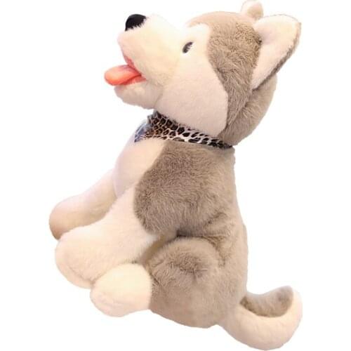 Simulated Husky Puppy Plush Toy Puppy Dog Erha Children Doll with Sleeping Doll Girls Birthday Gift