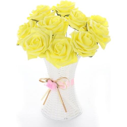 2 Roses Styles 18 Colors 8CM 6.5CM 10Pcs Artificial Rose Flowers Wedding Bride Bouquet Simulation Flower Home Hotel Decor P0.2