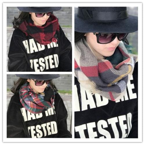 ITFABS Newest Arrivals Fashion Hot Warm Cape Shawl Winter Plaid Cashmere Scarf Women Casual Oversized Blanket Wrap