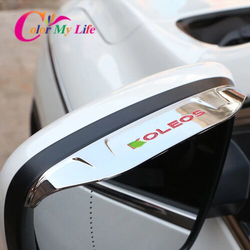Color My Life 2Pcs/Set ABS Car Rearview Mirror Cover Rear View Rain Visor Trim for Renault Koleos MK II 2 2017-2020 Accessories