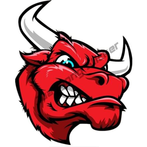 Angry Bull Head Red Funny Car Stickers Auto Colorful Decals Bumper Window Trunk Cover scratches Waterproof Decoration KK16x13cm