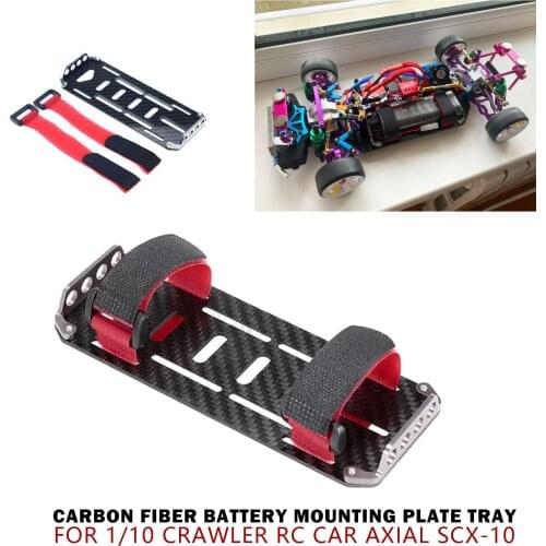 Carbon Fiber Battery Mounting Plate Tray For 1/10 Axial SCX-10 Lightweight Easy Install Crawler RC Car DIY Parts