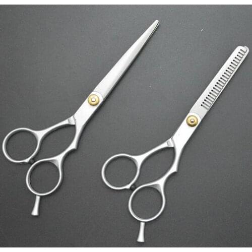1set Regular Hairdressing Hair salon Cutting Thinning Silver Shears Stainless steel Scissors Set Tool jk17