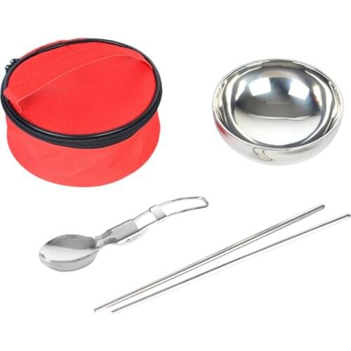 Stainless Steel Portable Cutlery Set with Chopstick Spoon Shells