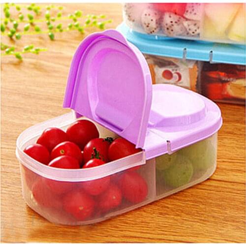 Plastic Double-Box Storage Buckle Kitchen Food Storage Clear Fridge Organizer Kitchen Fruit Vegetable Organizer Fridge Storage