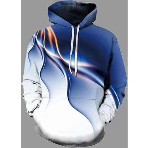 2021 Popular Hoodie Mens Sweatshirt 3D Lightning Print Hooded Jacket Youth Fashion Streetwear Loose Z Pocket Hoody Outwear