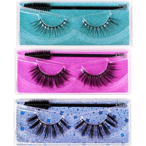 1Pair Makeup Eyelashes 3D Mink Lashes Fluffy Soft Wispy Volume Natural Long Cross False Eyelashes Eye Lashes Reusable Eyelash