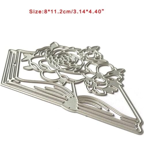 Rose Flower Book Metal Cutting Dies Stencil DIY Scrapbooking Album Paper Card Template Mold Embossing Decoration