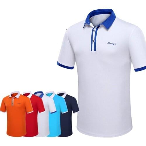 Golf Shirts Men Short Sleeve Shirt Breathable Turn-Down Collar Sportswear Man Quick-Drying Outdoor Tops D0659