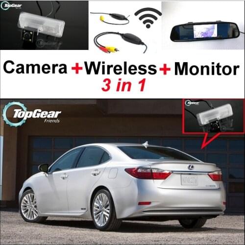 3 in1 Special Camera + Wireless Receiver + Mirror Monitor Easy DIY Parking System For Lexus RX450h RX350 RX270 AL10 2009~2014