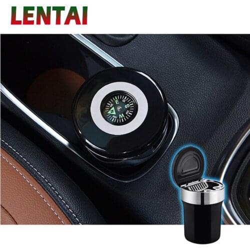 LENTAI For Jeep renegade wrangler grand cherokee Mitsubishi asx lancer Lexus 1PC Black Car LED ashtray Auto compass LED Lamp