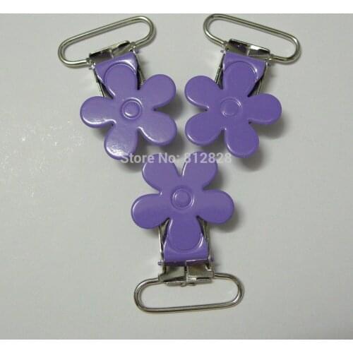 25pcs Lavender Color Flower Suspender Clips