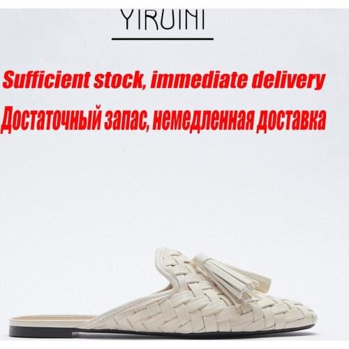 New Women Slipper Pearl Slippers Flat With Indoor Spring Shoes For Female ZA Shoes