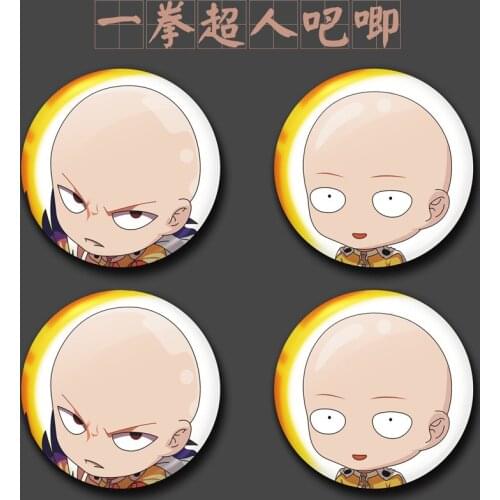 1pc anime 58mm ONE PUNCH-MAN Saitama Brooch Broche Spilla Badge