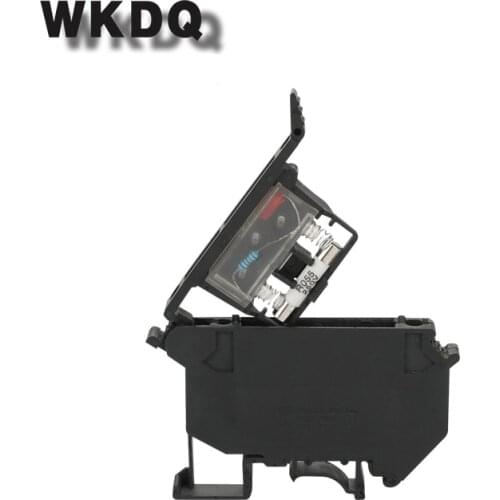 10pcs UK5-HESILED With Fuse And Led Fuse Screw Din Rail Terminal Block