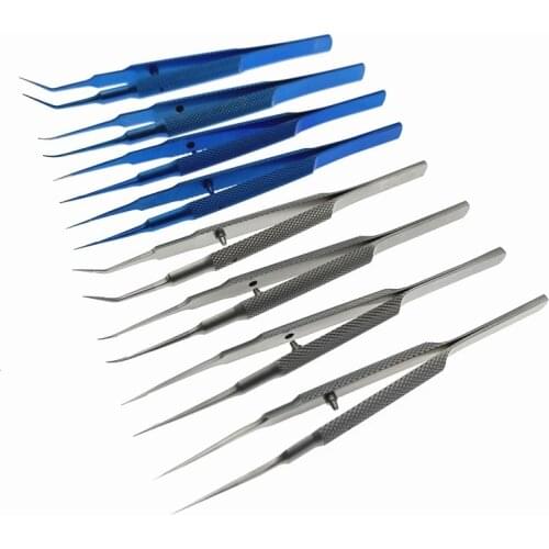 18cm Titanium Stainless Steel Tweezers Platform forceps Round Handle Ophthalmic Instruments