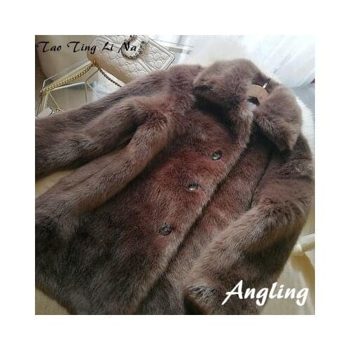 2020 New Style High-end Fashion Women Faux Fur Coat S4
