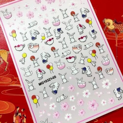 Cartoon Rabbit 3D Back glue Nail decal Nail sticker Nail decoration Nail art Nail tool Nail ornament