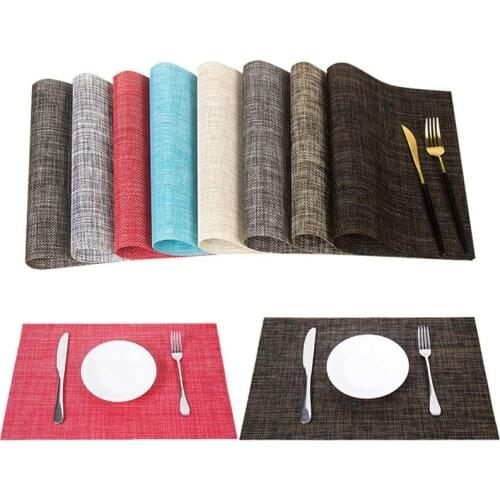4Pcs/lot Chic Home Table Decor Accessories Slip-resistant PVC Placemat Kitchen Dinning placemats Bowl Waterproof Pad Bar Mat