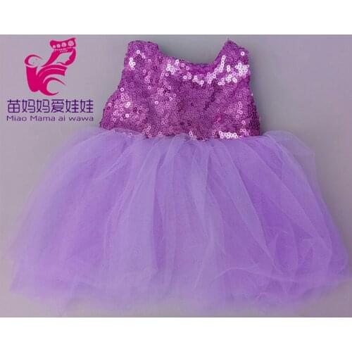 43cm baby doll dress 18 inch girl doll clothes 45cm og doll girl purple dress children Christmas gift