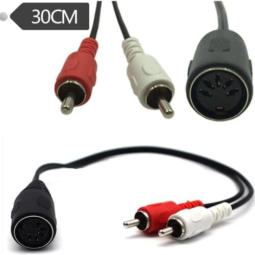 5-pin DIN female to 2RCA lotus old audio equipment adapter cable 5 Pin Din Female 0.3m