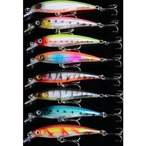 8 Pieces Minnow Fish Bait Artificial Plastic Hard Lure 8.5cm 7.2g Vibration Swim Lure Swimbait Pesca Fishing Tackle