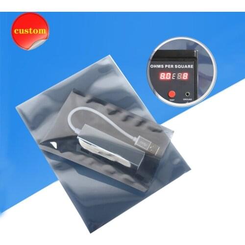 ESD Anti-static Shielding Print Flat Top Open Pocket Electronic Supplies Hard Disk Optical Drive Protection Plastic Packing Bag