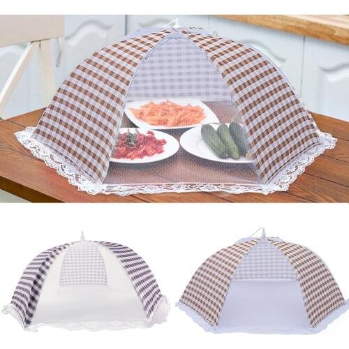 Behogar 18inch Round Pop-up Foldable Breathable Anti Fly Food Net Mesh Cover Umbrella for Home Barbecues Kitchen Gadgets