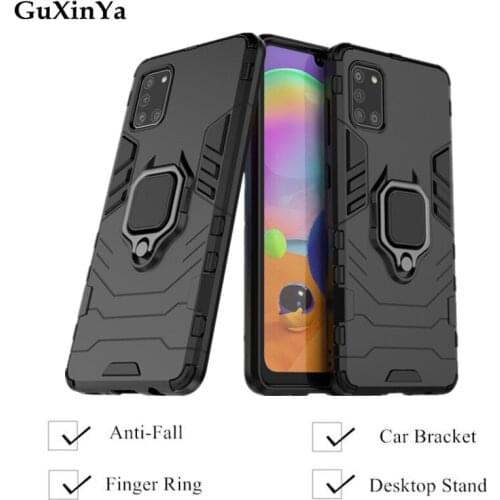Phone Cases For Samsung Galaxy A31 Back Cover For Samsung A31 Funda Luxury Armor Magnetic Ring Cover A31 A31 Bumper 6.4"