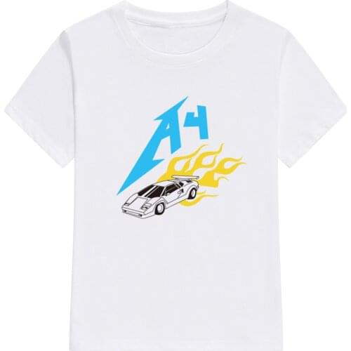 Kidss T Shirts Merch A4 Lamba Vibes Casual Family Clothing Set Childrens 100% Cotton Print T-shirts Boys Fashion White Tees