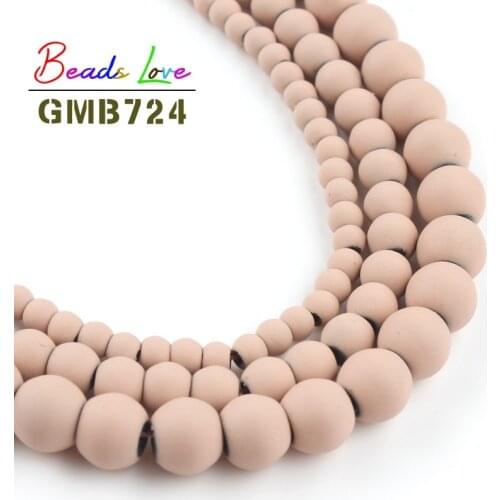 4 6 8mm Natural Light Pink Rubber Hematite Stone Round Loose Beads Diy Necklace Bracelet for Jewelry Making Needlework 15 Inch