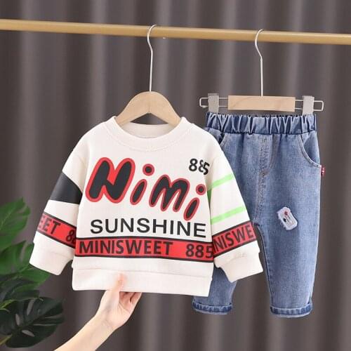 2021 New Spring Autumn Children Clothes Baby boys girls letter Shirt pants outfit Kids Clothing Toddler casual Tracksuit ST20018