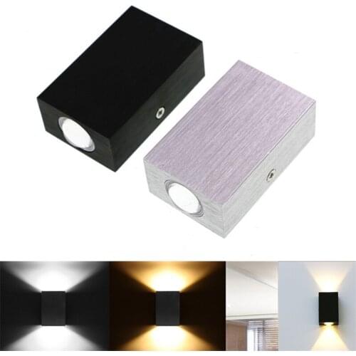 Brushed Black Silver Double Heads Wall Lamp LED Up Down Wall Lights Aside Corridor Living Room Bedside Wall Light KTV Bar Lamps