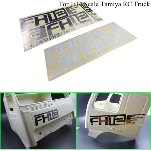 Metal Sticker Decoration for 1/14 Tamiya RC Truck Trailer Tipper Volvo FH12 Car Diy Parts