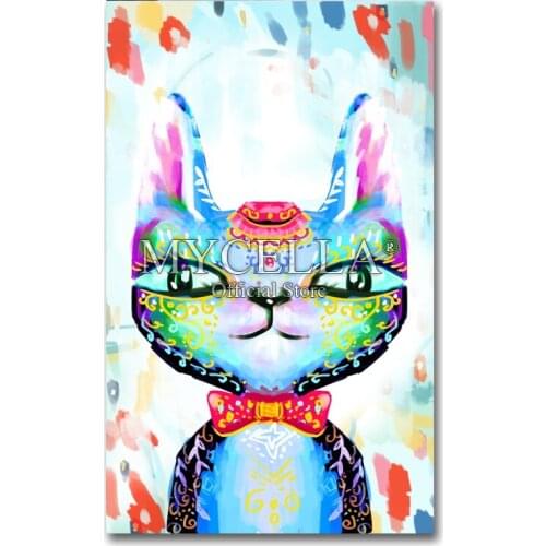 Colorful Cat 5d Diy Diamond Painting Cross-Stitch Kits Cartoon Art Full Embroidery Animals Mosaic Rhinestones Home Decoration